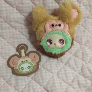 Liila's Garden Tea Party Mini Plush Keychain / Bag Charm (Kiwi Monkey)